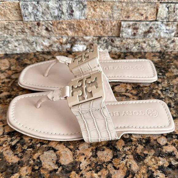 Tory Burch Leather Flip Flops, Summer Slides - Picture 3 of 7